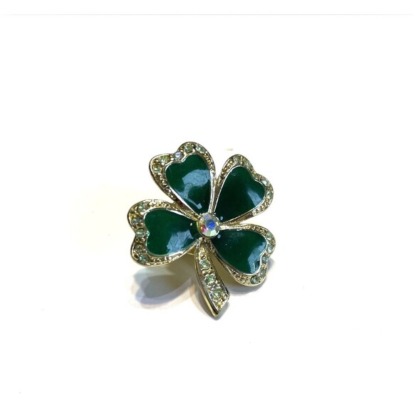 Enamel Shamrock Pin 4 Leaf Clover St Patricks Day - Picture 6 of 6